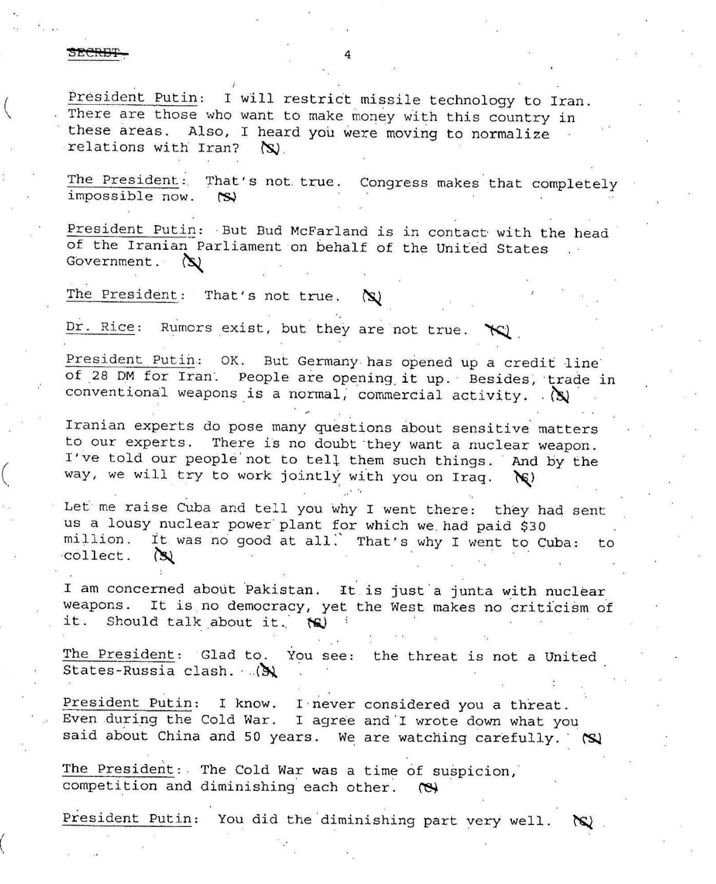 Разговор на Путин с Буш-младши, 2001 г. 